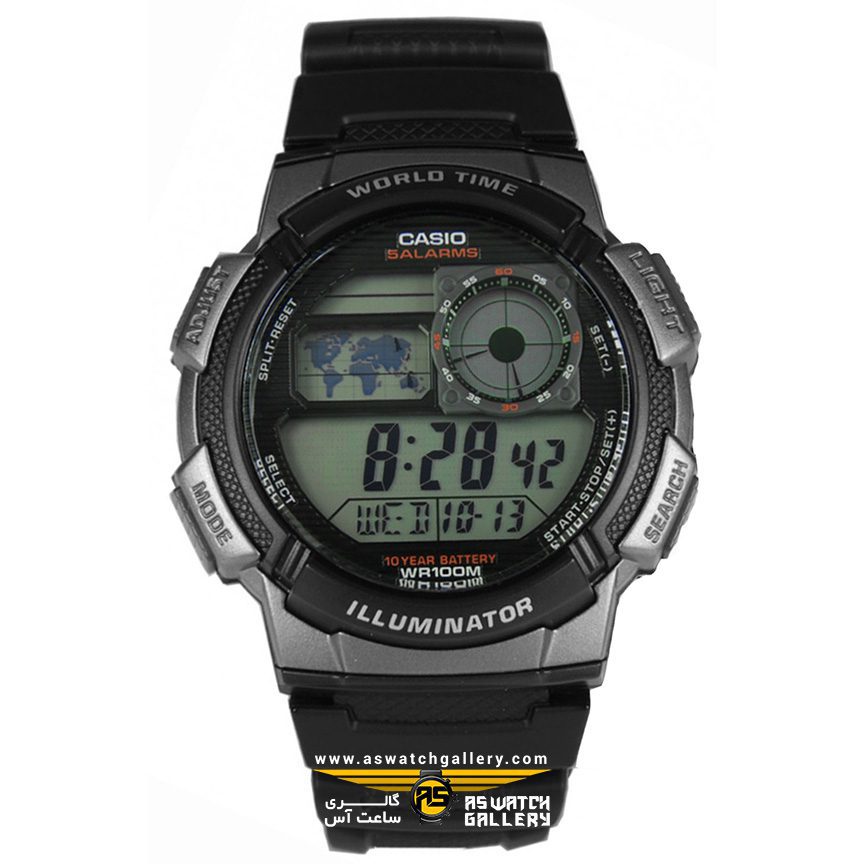 ساعت مچی زنانه مردانه casio مدل ae-1000w-1bvdf