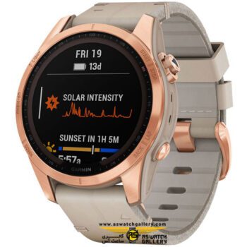 ساعت گارمین FENIX 7S Sapphire Solar Titanium Leather Band