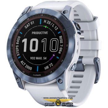 ساعت گارمین FENIX 7X Sapphire Solar Titanium Whitestone Band