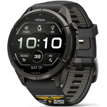 ساعت گارمین Fenix 9 Pro 43mm Carbon Gray DLC Titanium with BlackPebble Gray